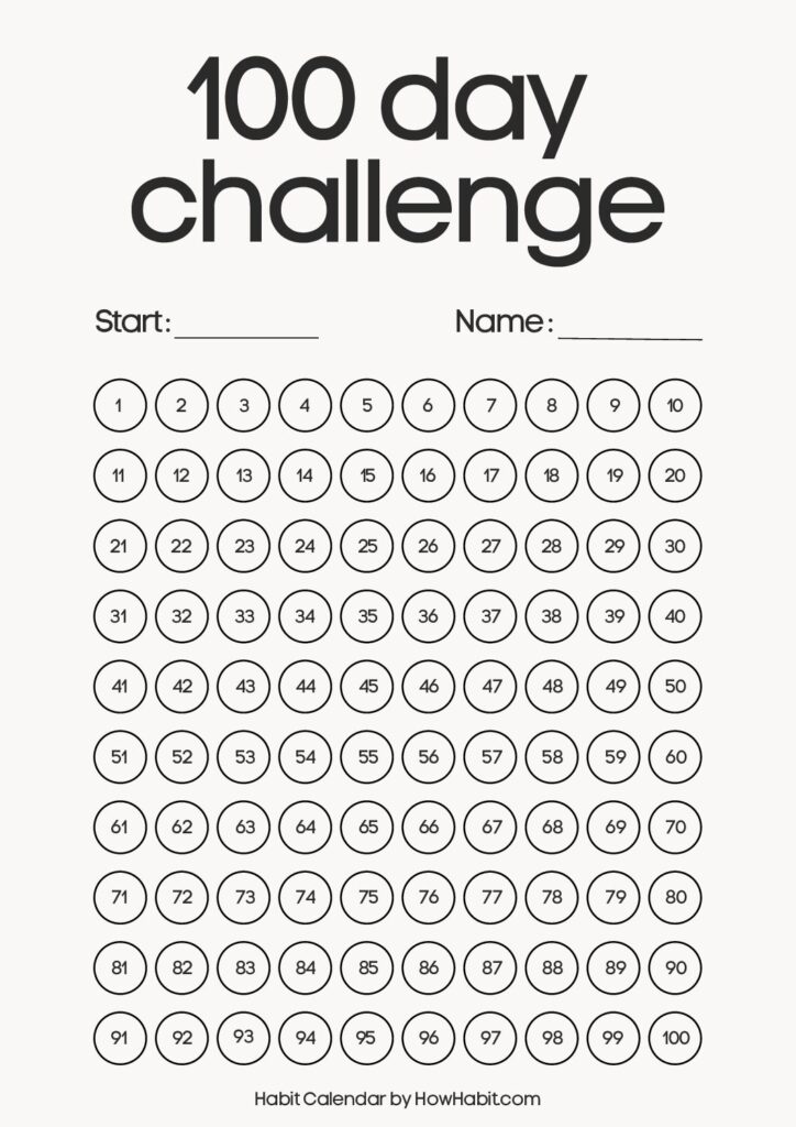 100 Day Habit Challenge