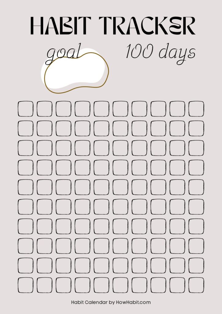 100 Day Habit Tracker