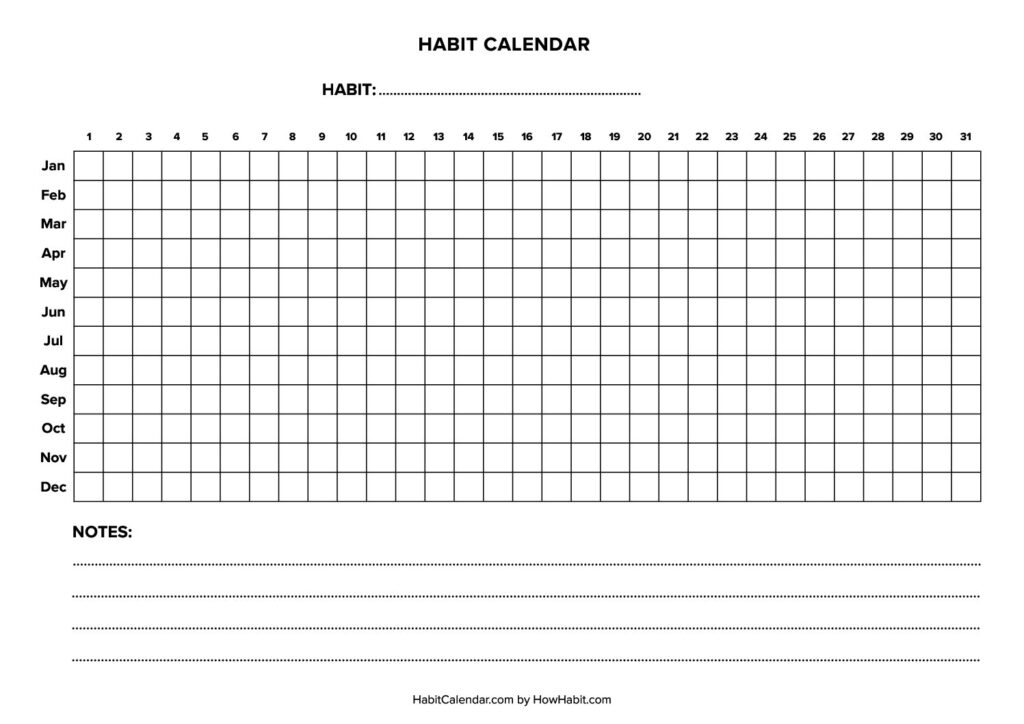 Minimal Habit Calendar